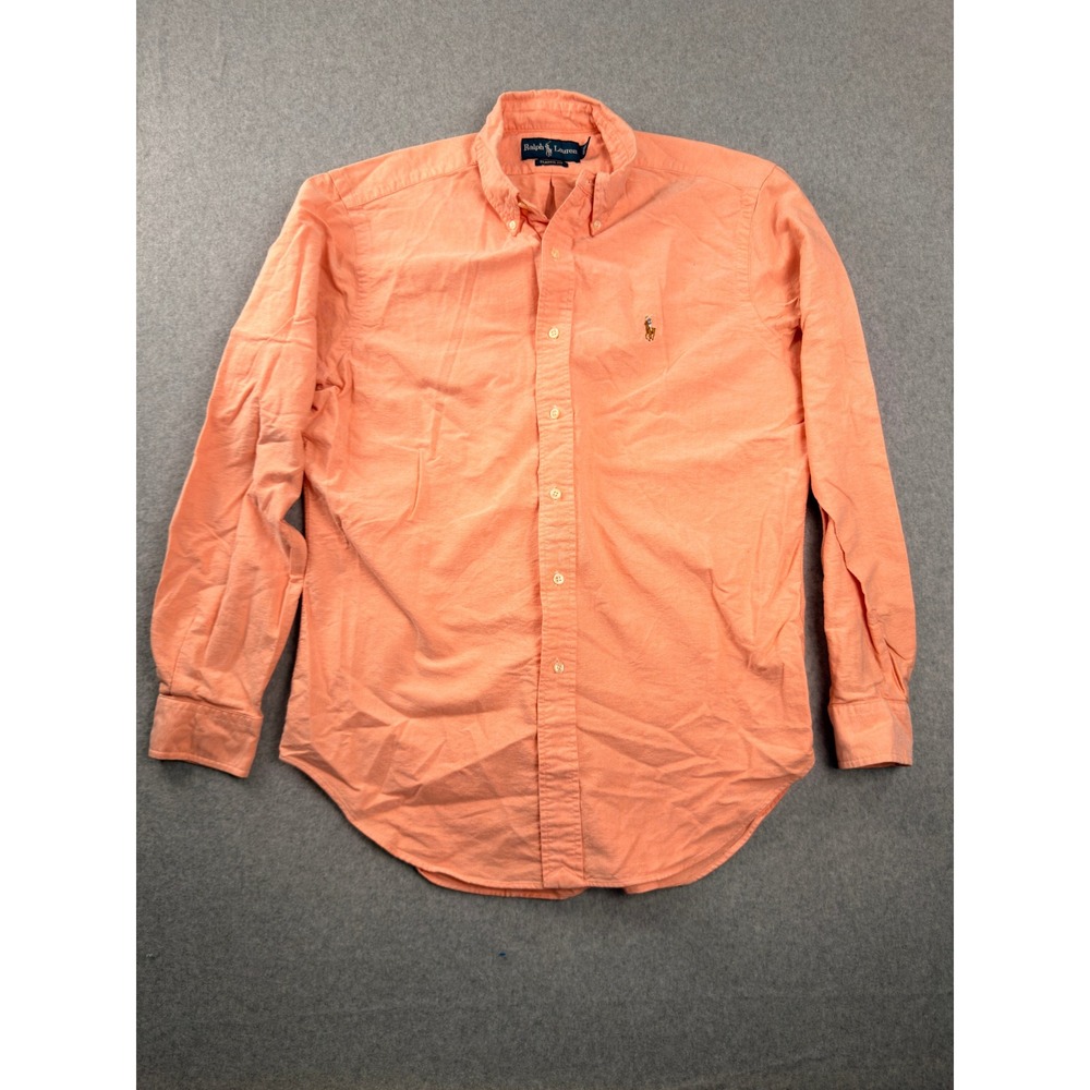 Polo Ralph Lauren Mens Medium Orange Classic Fit Oxford Button Down Shirt